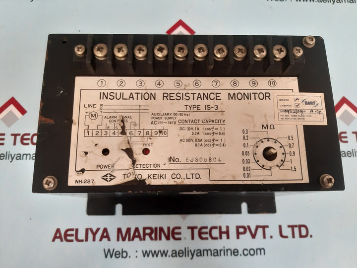 Toyo keiki is-3 insulation resistance monitor 200-230v 50/60hz