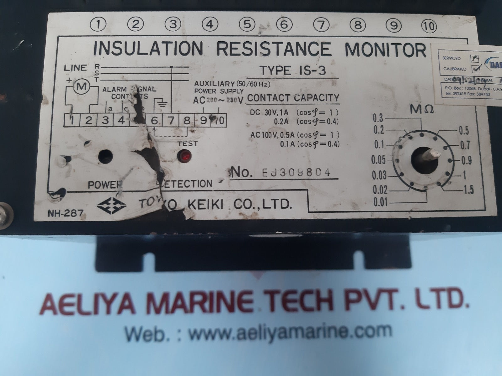Toyo keiki is-3 insulation resistance monitor 200-230v 50/60hz