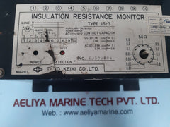 Toyo keiki is-3 insulation resistance monitor 200-230v 50/60hz