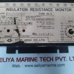 Toyo keiki is-3 insulation resistance monitor 200-230v 50/60hz