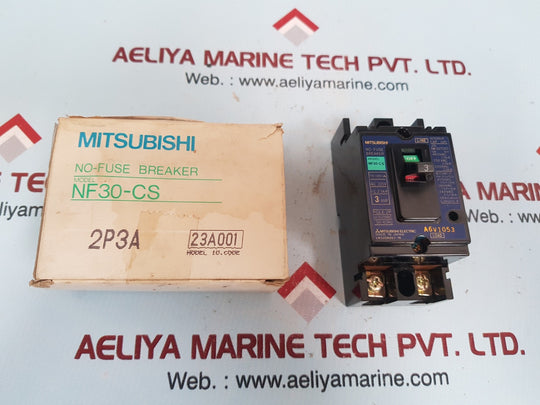 Mitsubishi nf30-cs no-fuse circuit breaker 3 amp 2 pole