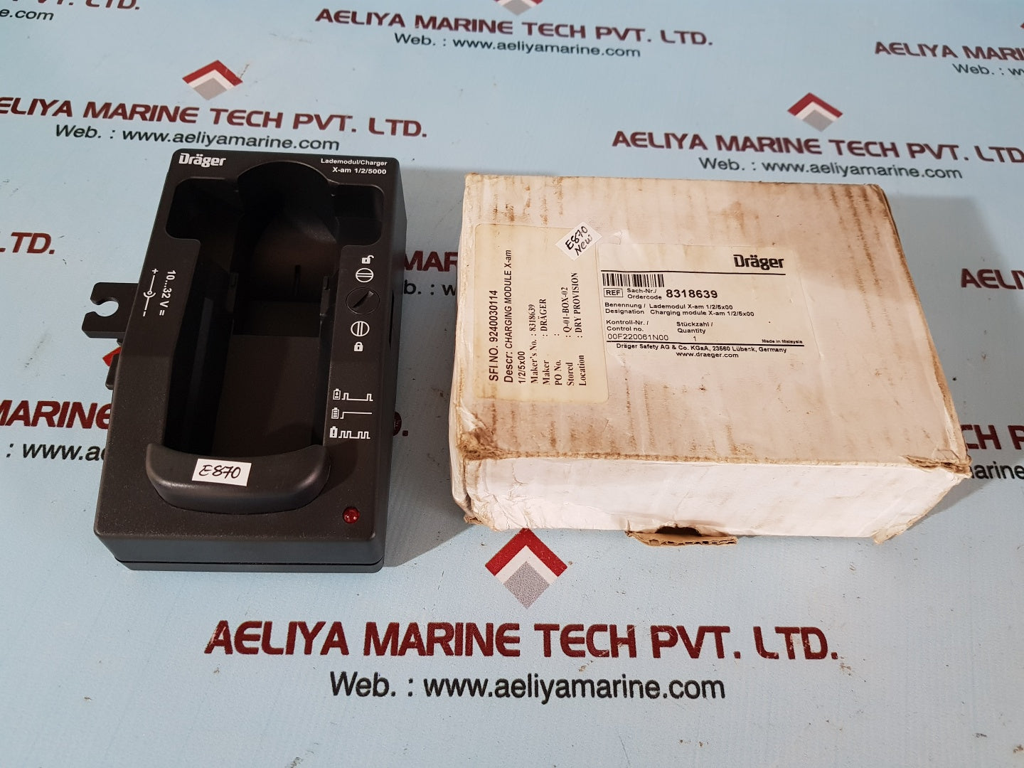 Drager x-am 1/2/5000 gas detector charger unit
