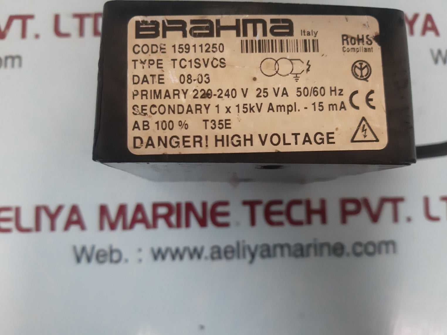 Brahma tc1svcs ignition transformer 