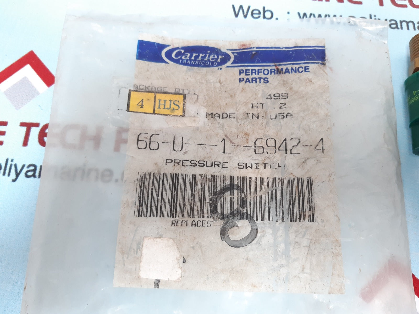 Carrier 66ui-6942-4 pressure switch