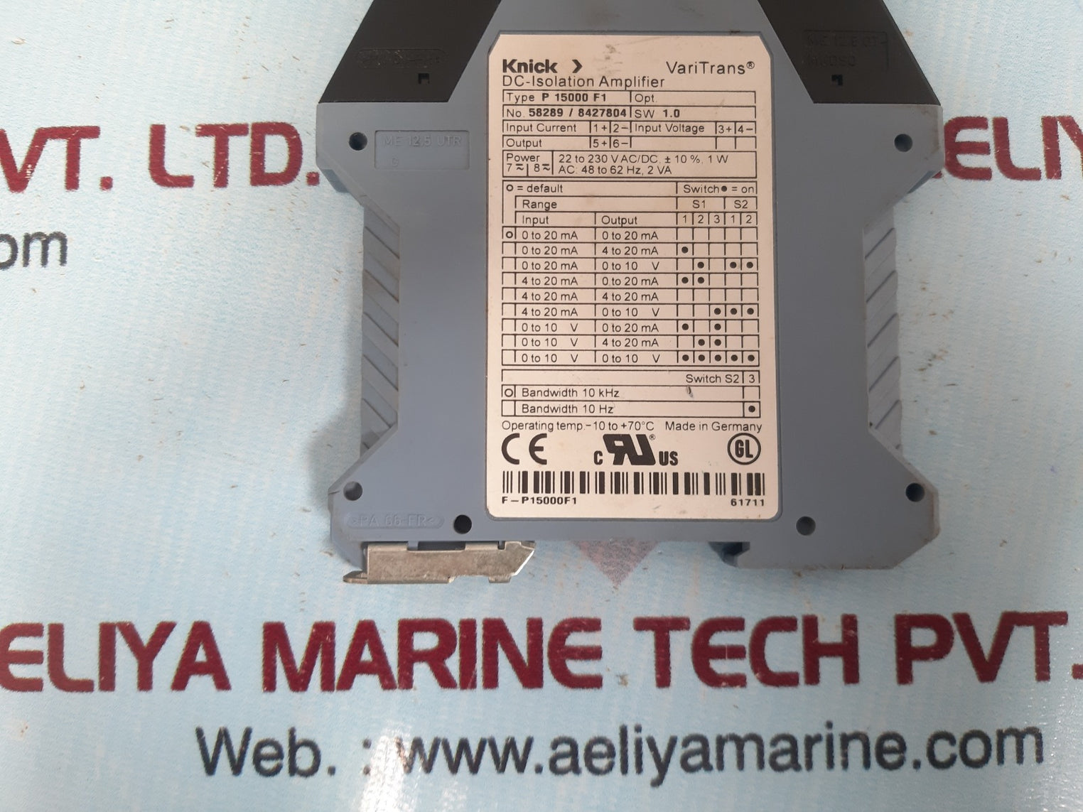 Knick varitrans p15000f1 dc-isolation amplifier