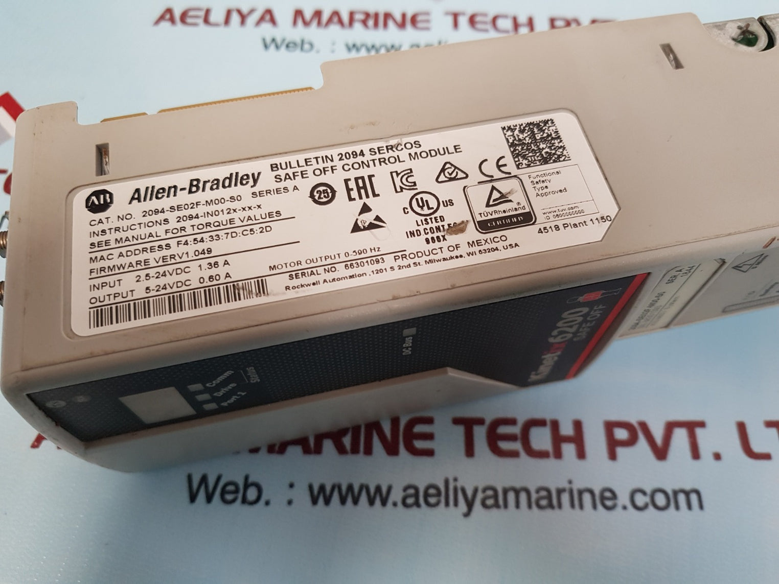 Allen-bradley 2094-se02F-m00-s0 Safe Off Control Module Ser.A