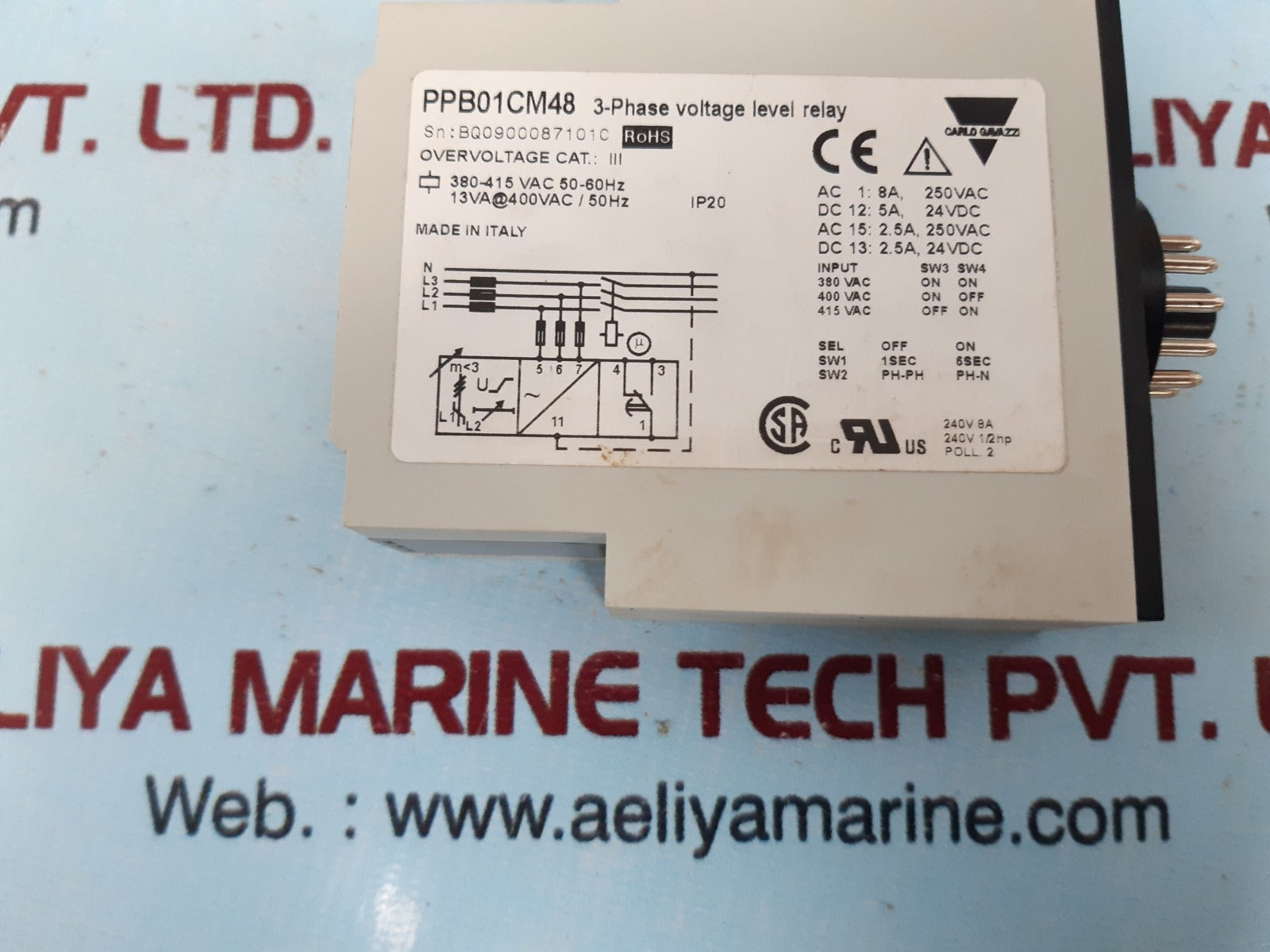 Carlo gavazzi ppb01cm48 3-phase voltage level relay