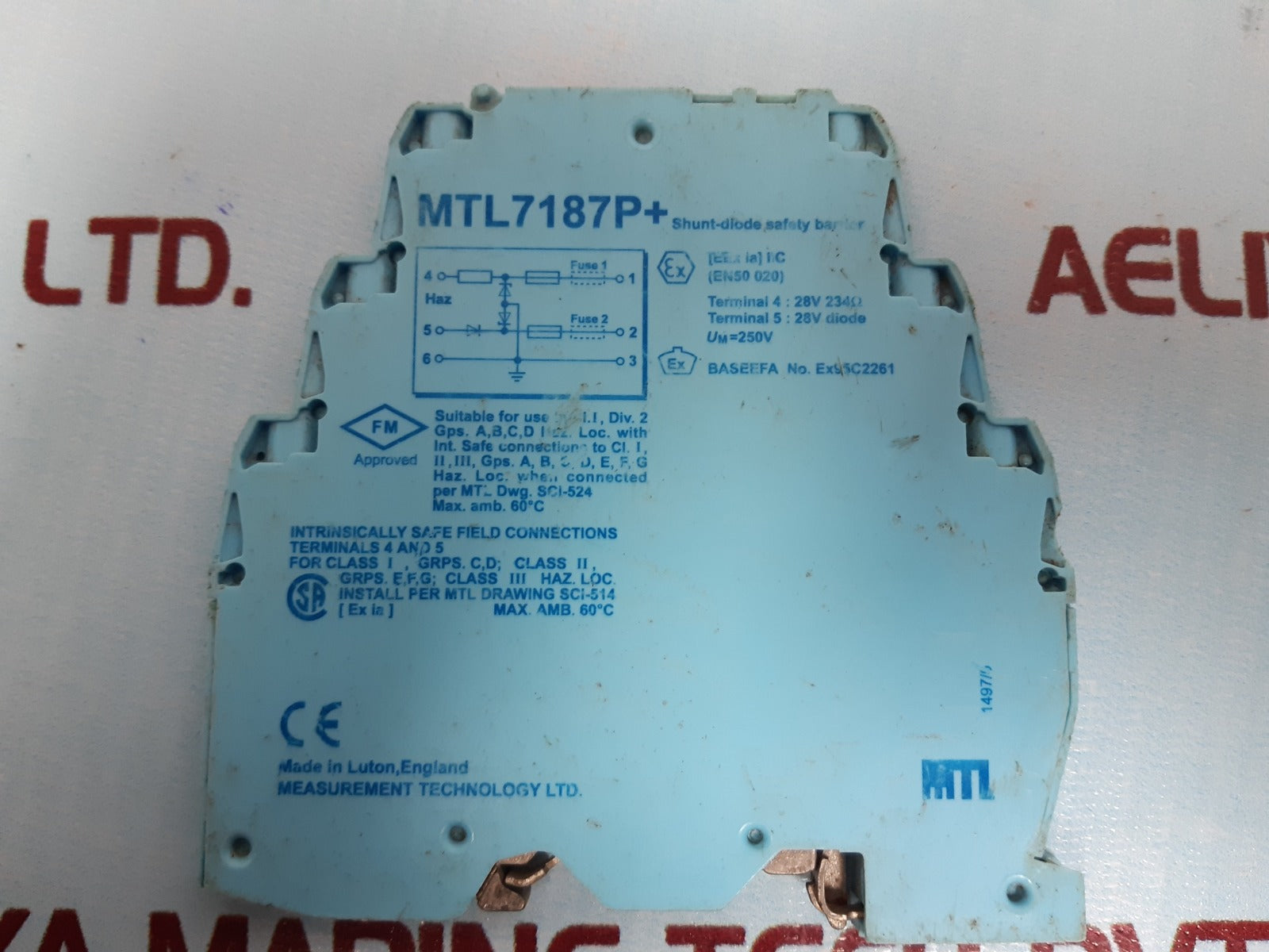 Mtl 7187P+ Shunt-diode Safety Barrier 28V 234 Ohms