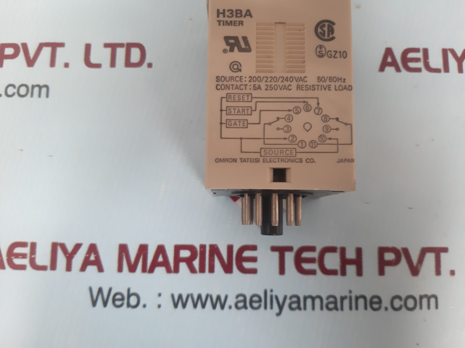 Omron H3Ba Timer Contact 5A 250Vac Resistive Load