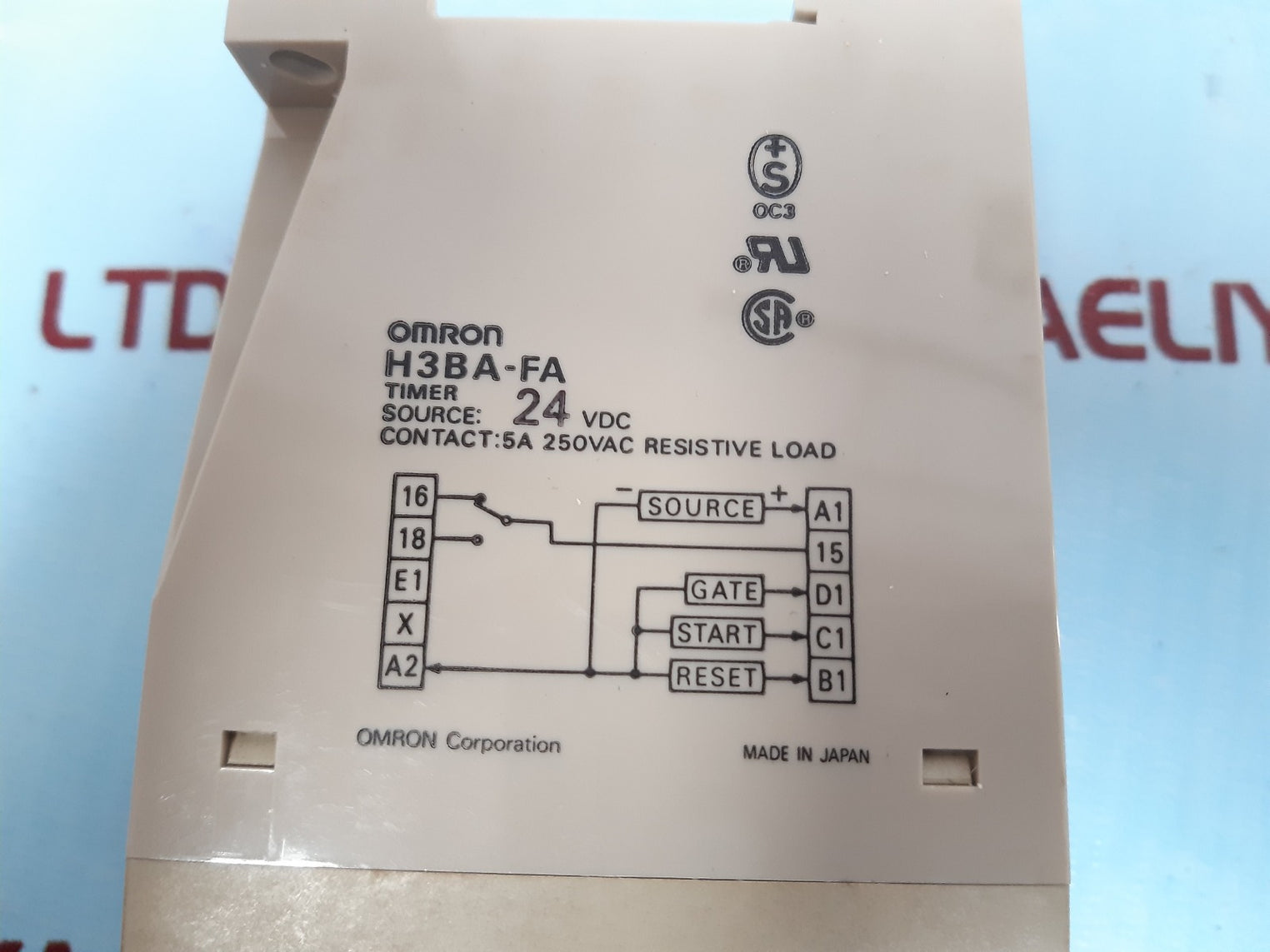Omron H3Ba-fa Timer 24Vdc 5A 250Vac Resistive Load