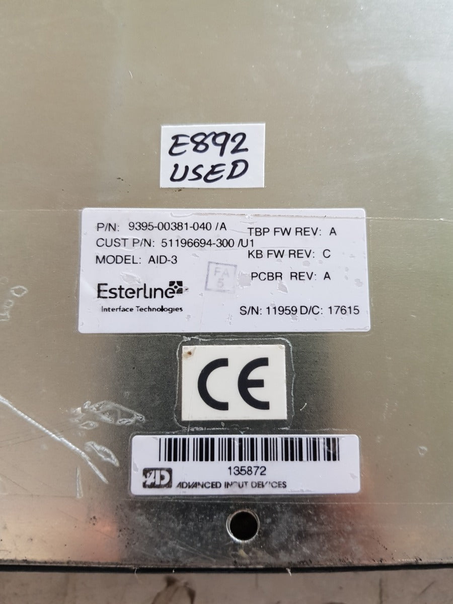 Honeywell aid-3 advanced input system 9395-00381-040/a
