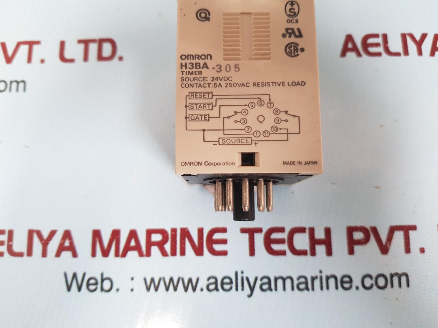 Omron H3Ba Timer 24Vdc 5A 250Vac Resistive Load