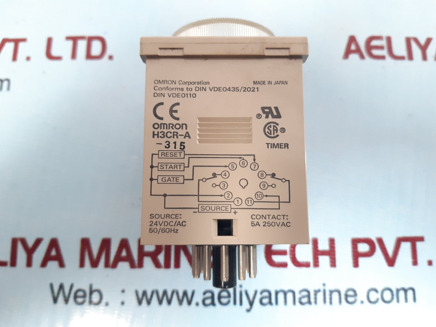 Omron H3Cr-a-315 Timer 0 To 1.2 Hrs Contact 5A 250Vac