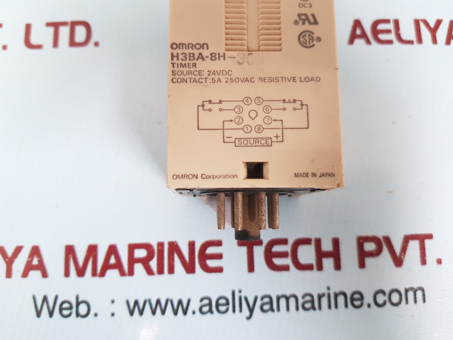 Omron H3Ba-8H-305 Timer Automation 24Vac 5A 250Vac Resistive Load