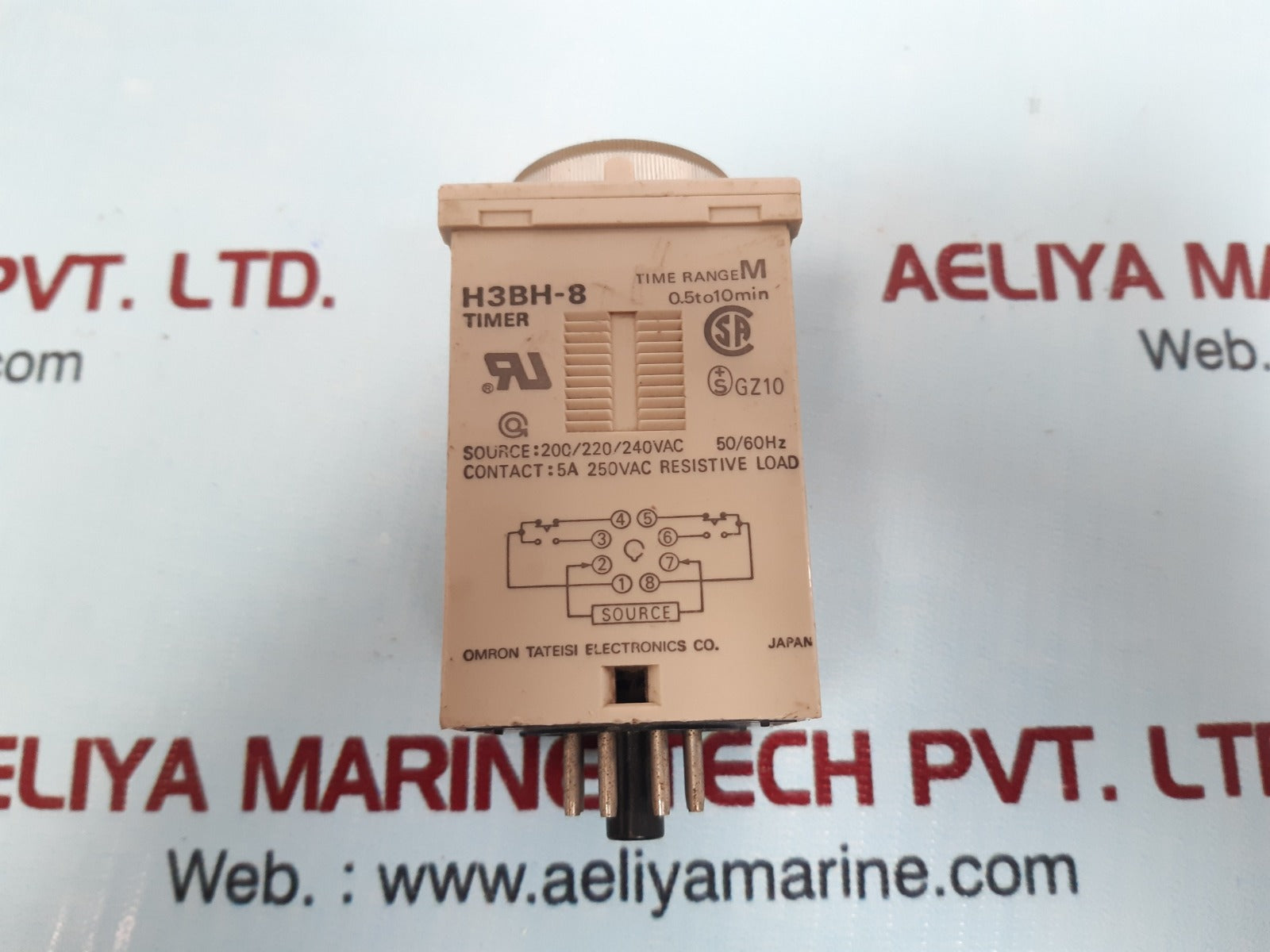Omron H3Bh-8 0.5 To 10Min Power Off Delay Timer Contact 5A 250Vac