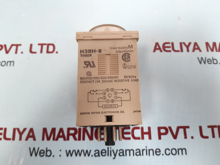 Omron H3Bh-8 0.5 To 10Min Power Off Delay Timer Contact 5A 250Vac