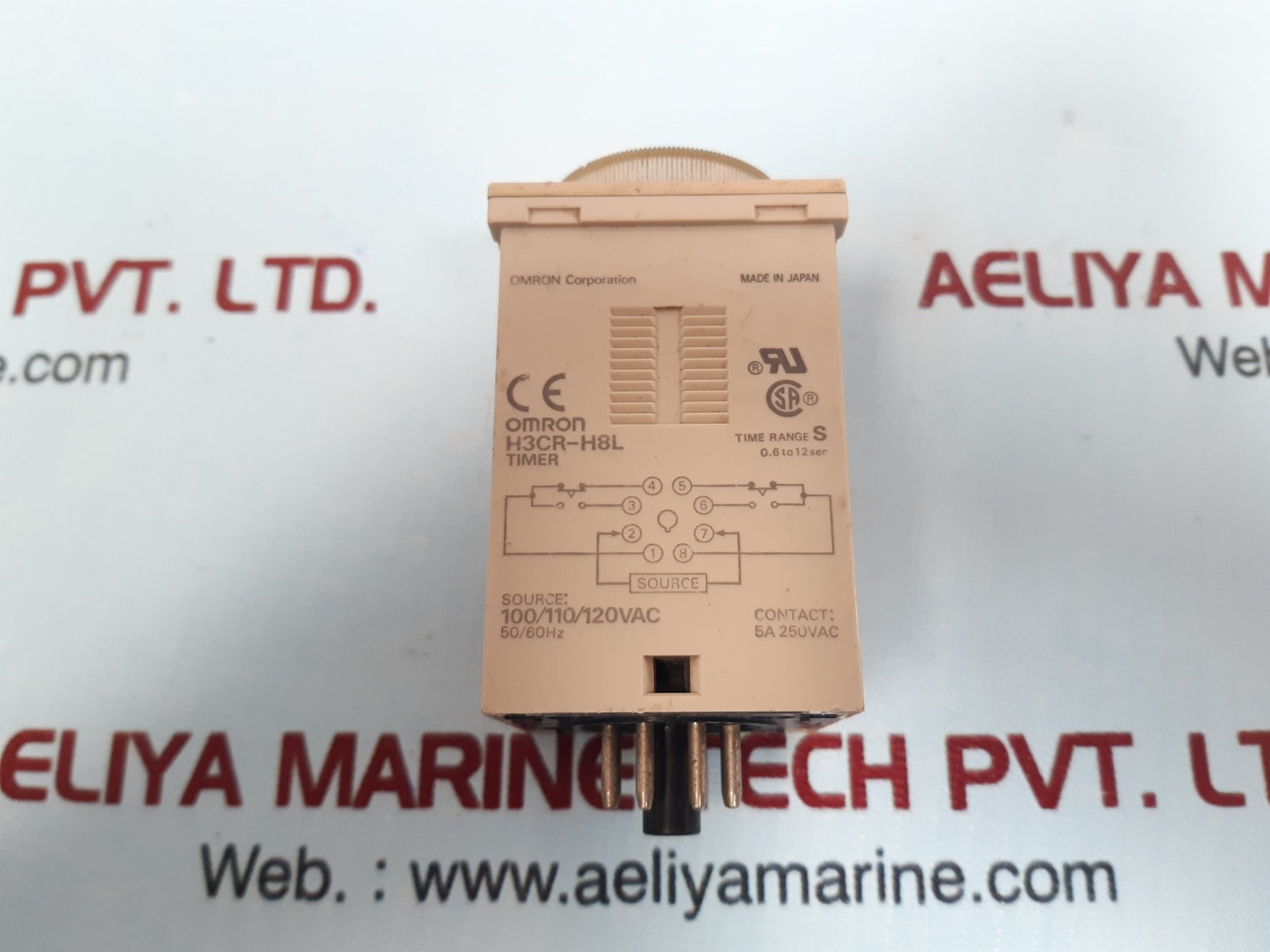 Omron H3Cr-h8L Timer Relay 0.6 To 12 Sec 5A 250Vac