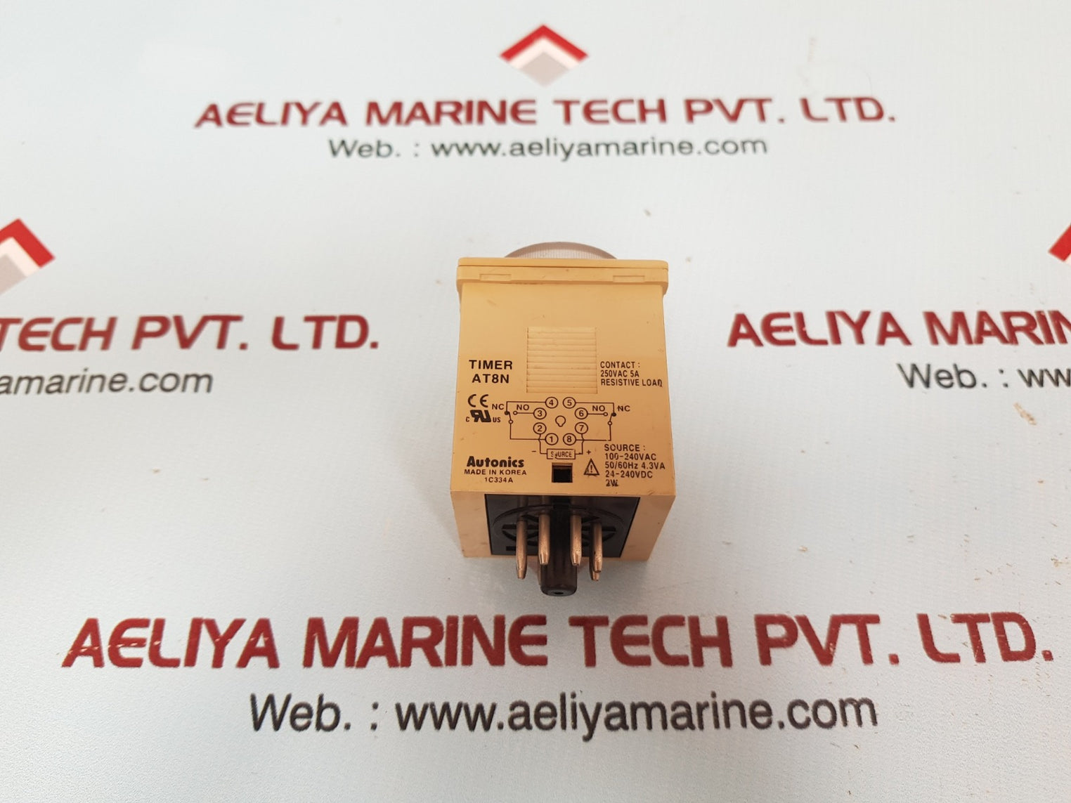 Autonics At8N Industrial Analog Timer 100-240Vac 50/60Hz 4.3A