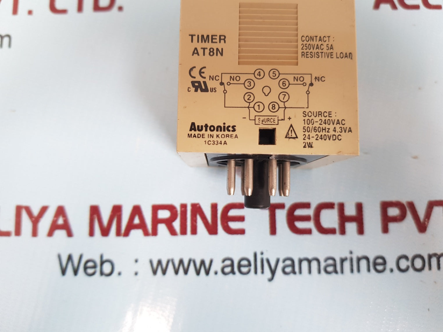 Autonics At8N Industrial Analog Timer 100-240Vac 50/60Hz 4.3A