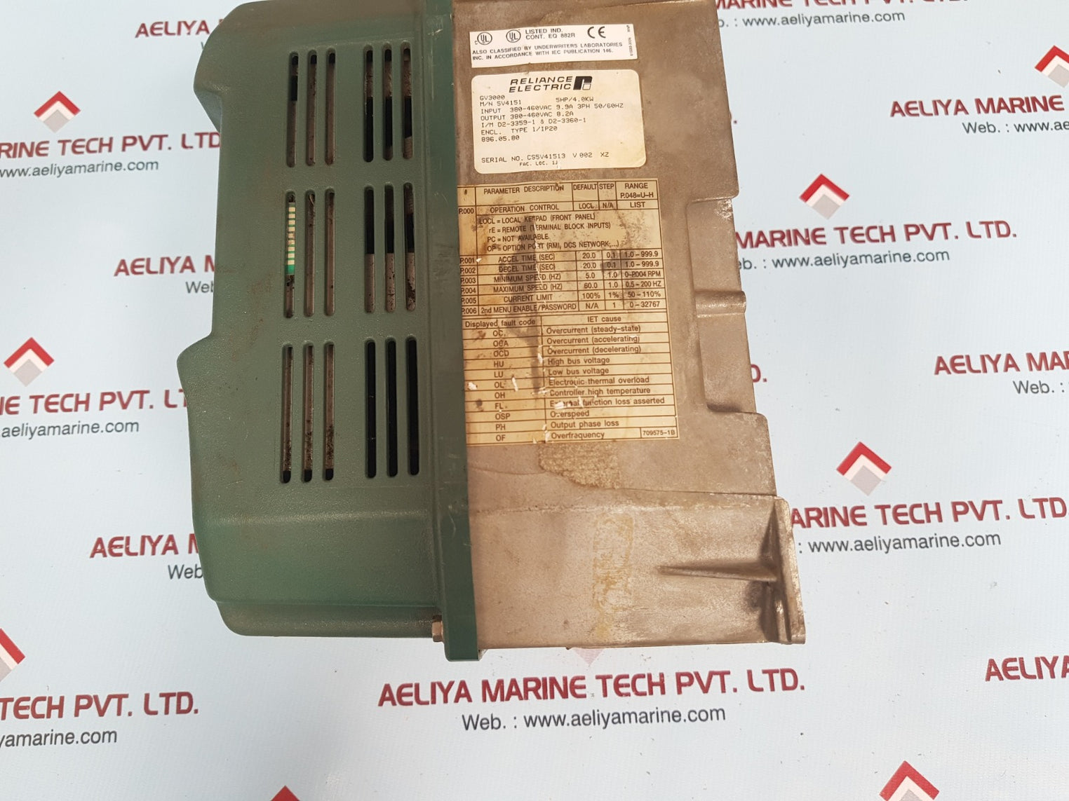 Reliance Electric Gv 3000 A-c Drive 5Hp/4.0Kw Inverter