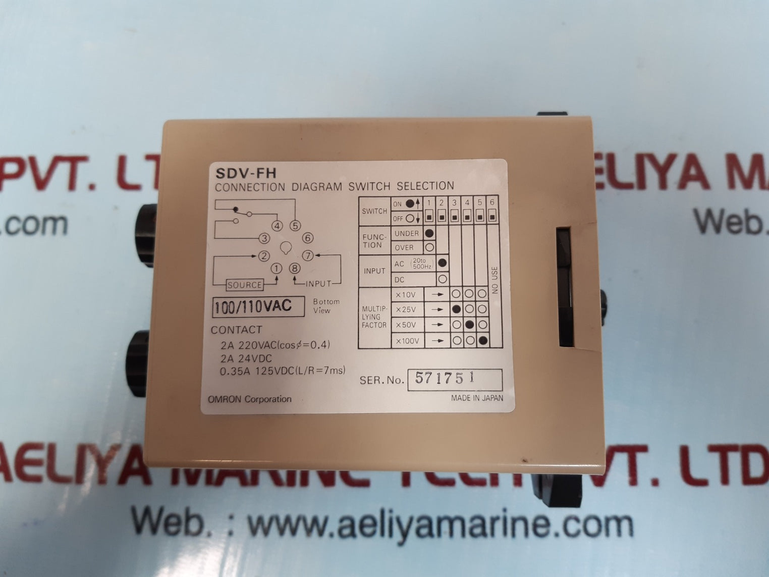 Omron Sdv-fh6 Voltage Sensor 100/110Vac