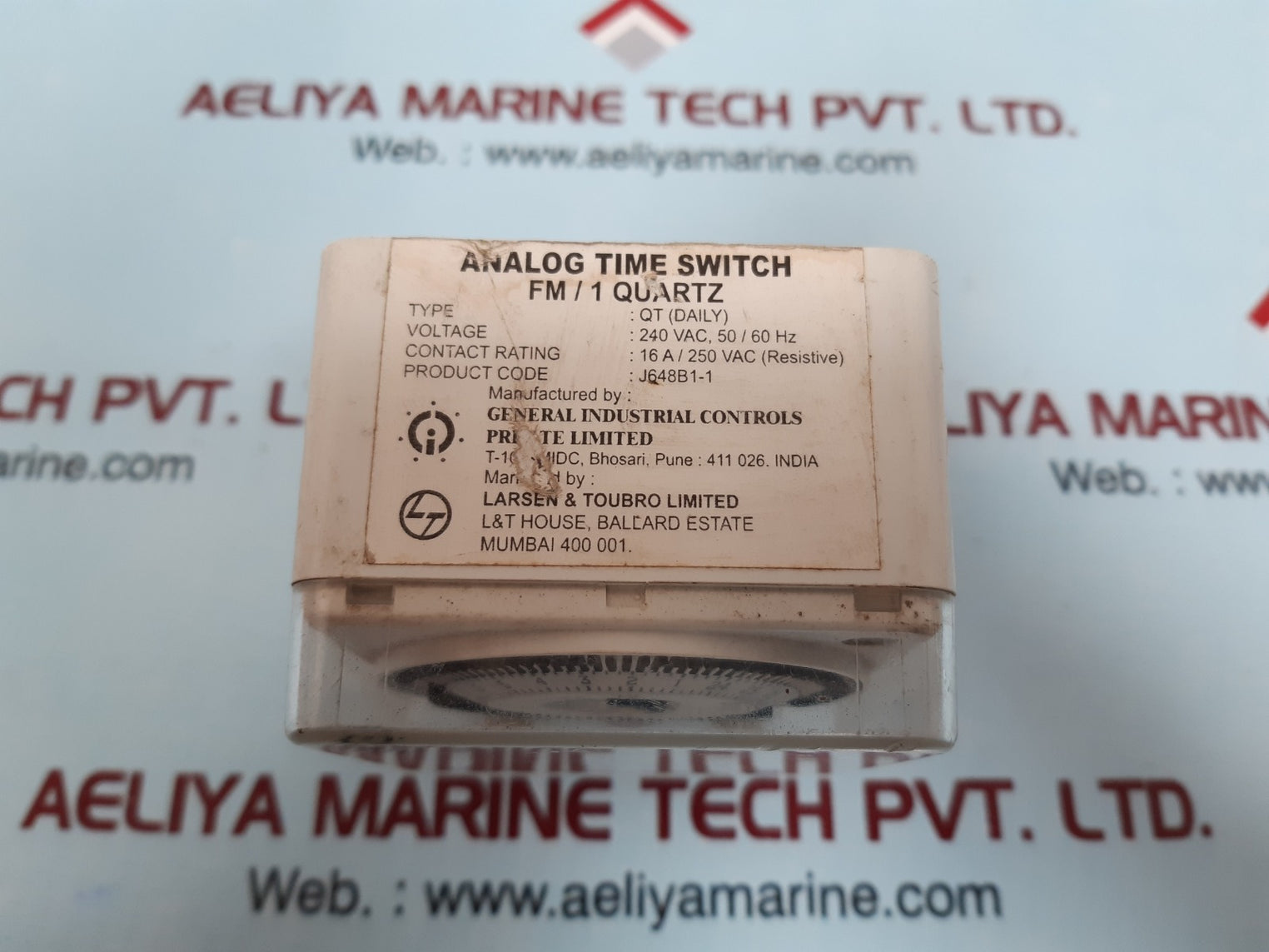 Larsen & Toubro Gic J648B1-1 Fm/1 Analog Time Switch 240 Vac 50/60 Hz