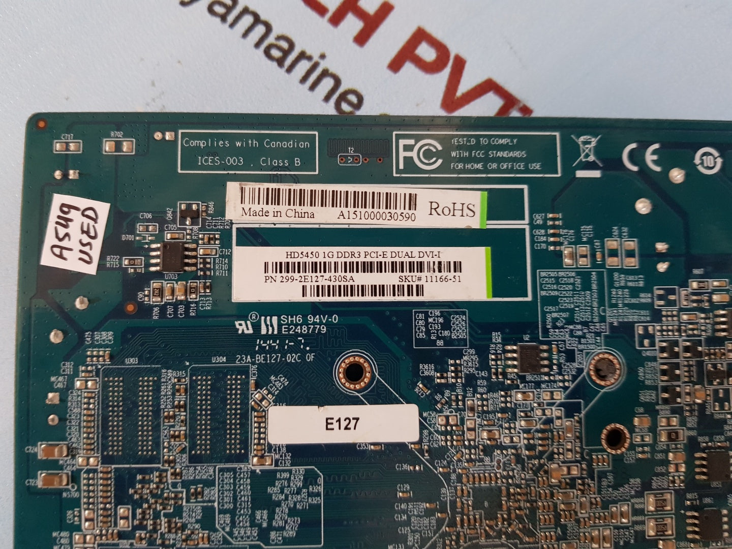 Sapphire radeon hd5450 1g ddr3 pci-e dual dvi-i pcb card