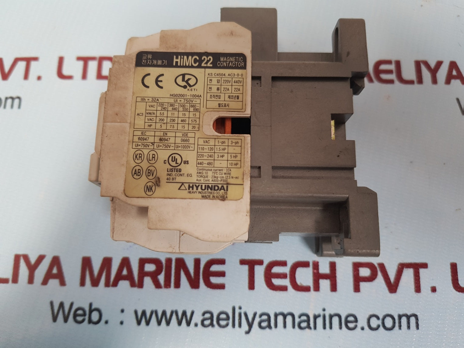 Hyundai Himc 22 Magnetic Contactor Ks C4504, Ac3-0-0