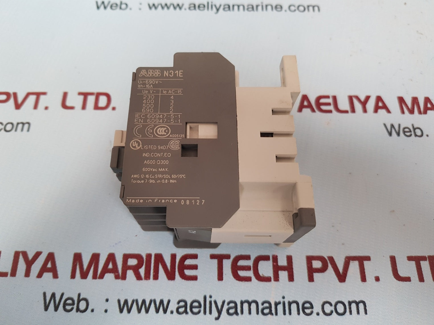 Abb N31E Contactor Intermediate Relay 600Vac Max