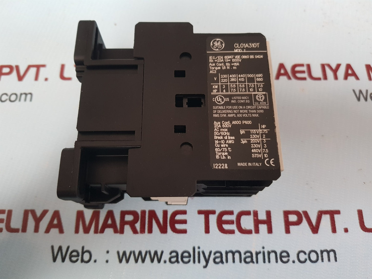 Ge Cl01A310T Magnetic Contactor 25A 600V Ac Max 50/60Hz