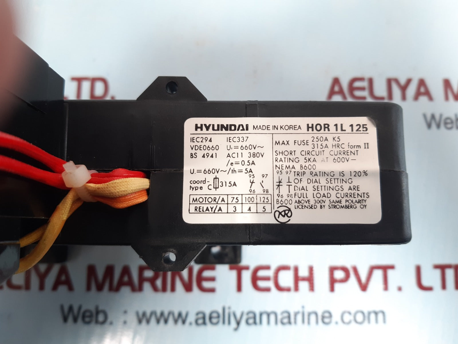 Hyundai Hor 1K Thermal Overload Relay Hor 1L 125