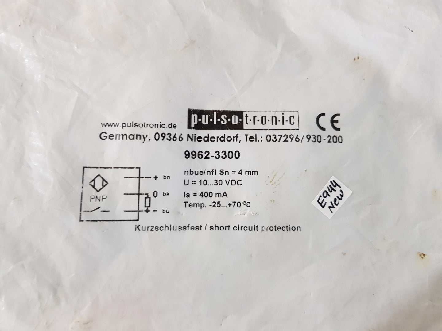 Pulso tronic 9962-3300 inductive proximity sensor