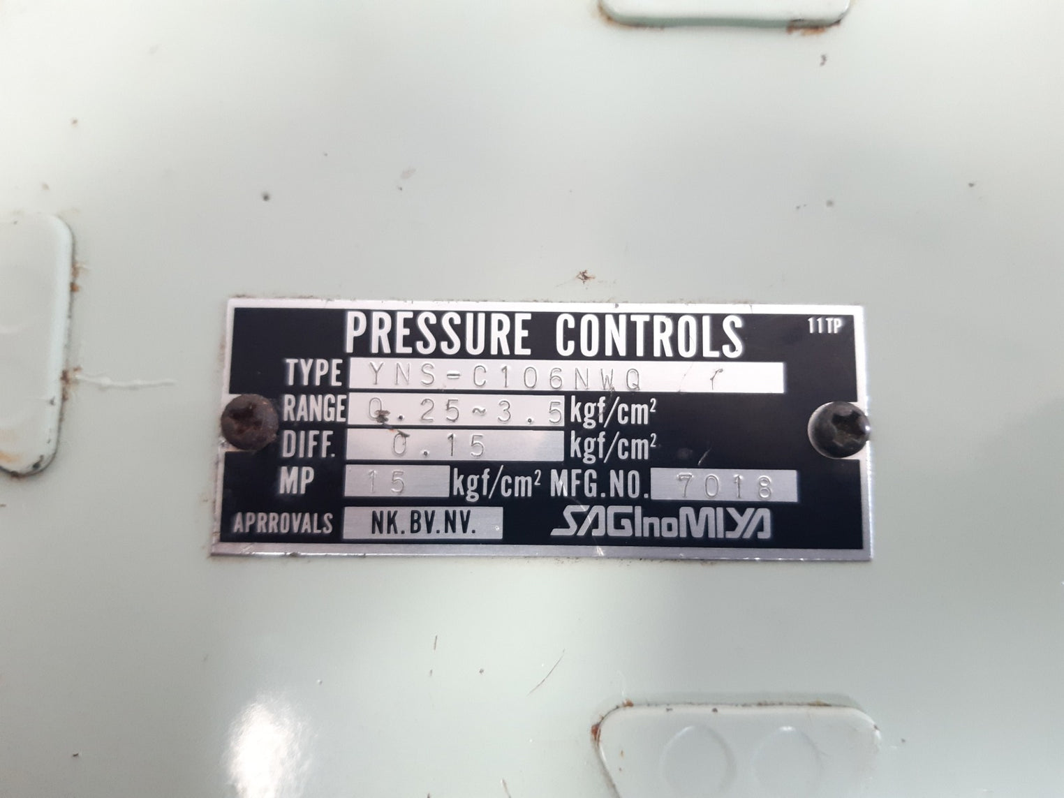 Saginomiya Yns-c106Nwq Pressure Controls 0.25~3.5 Kgf/Cm²