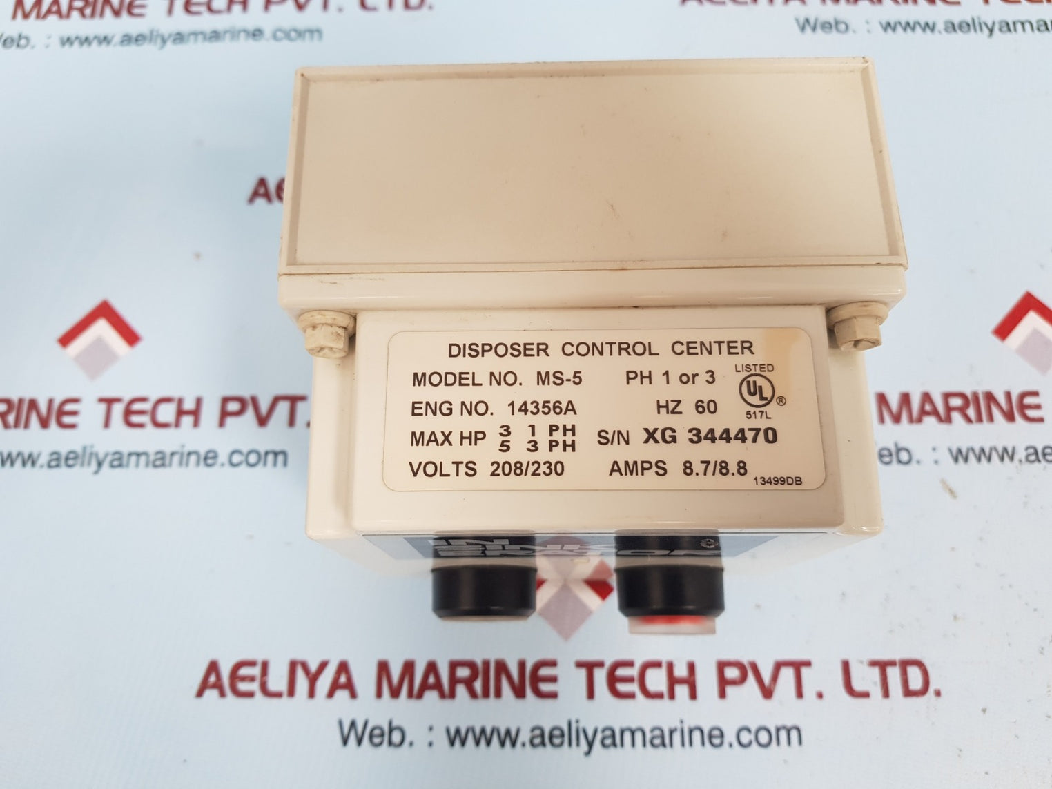 In sink erator ms-5 disposer control panel ph 1 or 3