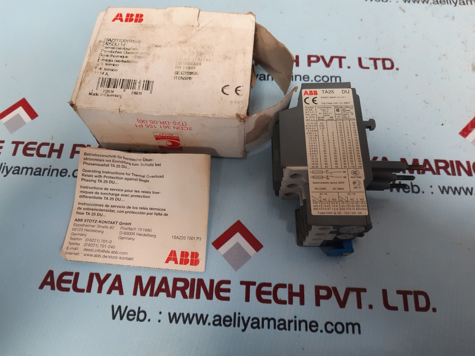Abb ta25 du thermal overload relay