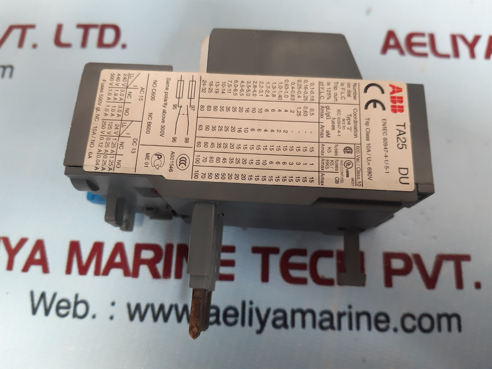 Abb ta25 du thermal overload relay