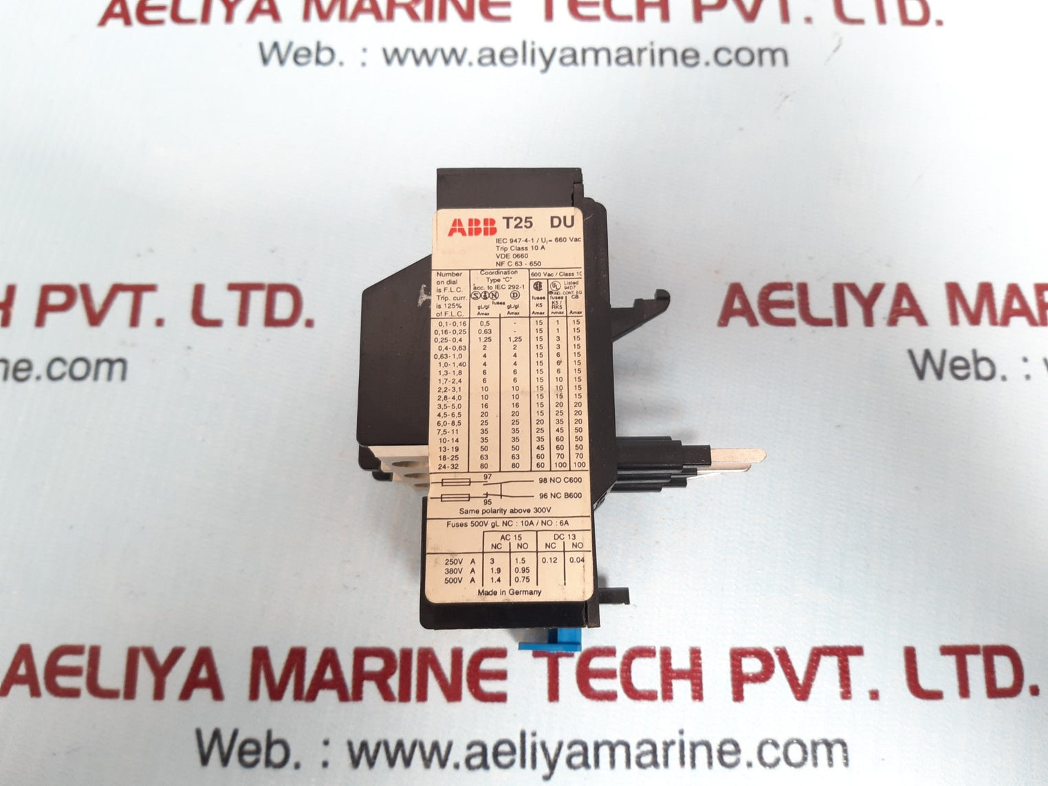 Abb t25 du thermal overload relay 