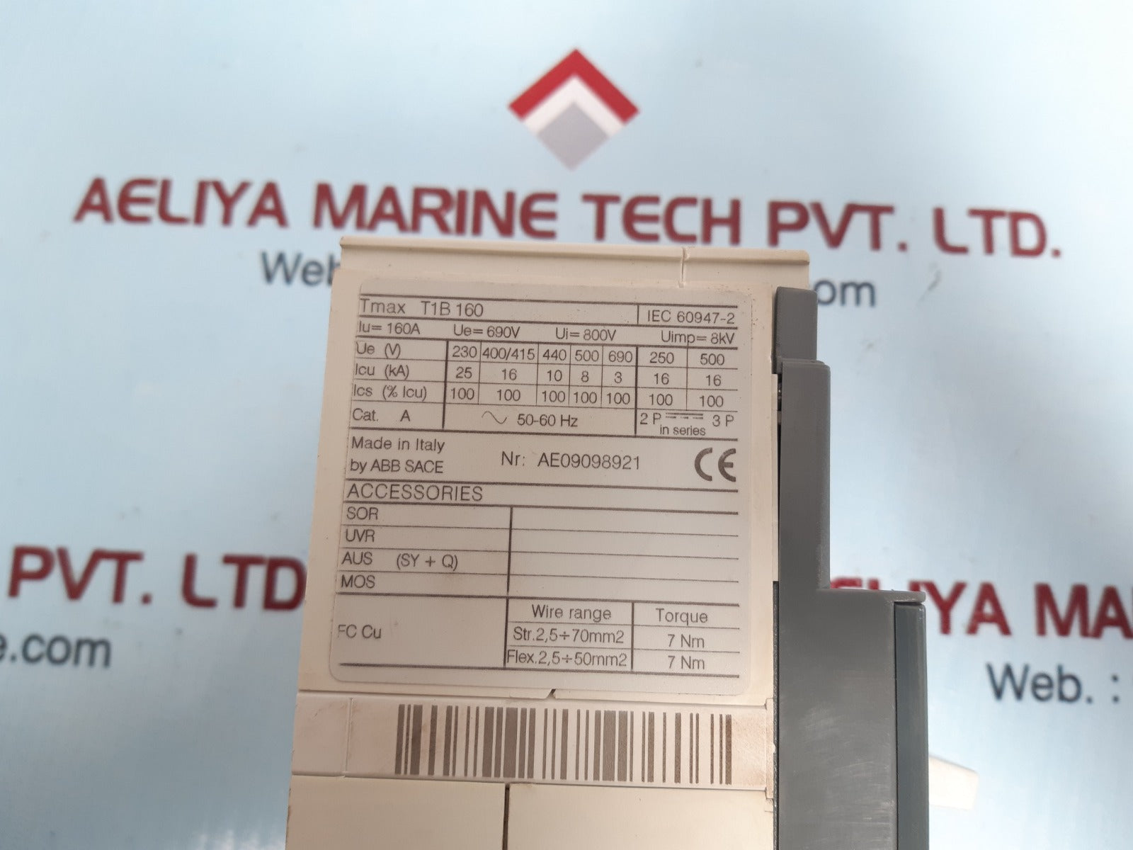 Abb tmax t1b 160 circuit breaker 