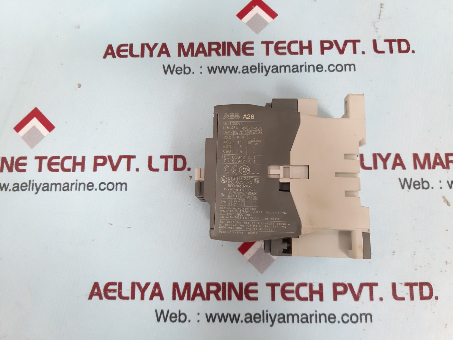 Abb a26-30-10 contactor 380-400v 50hz /400-415v 60hz