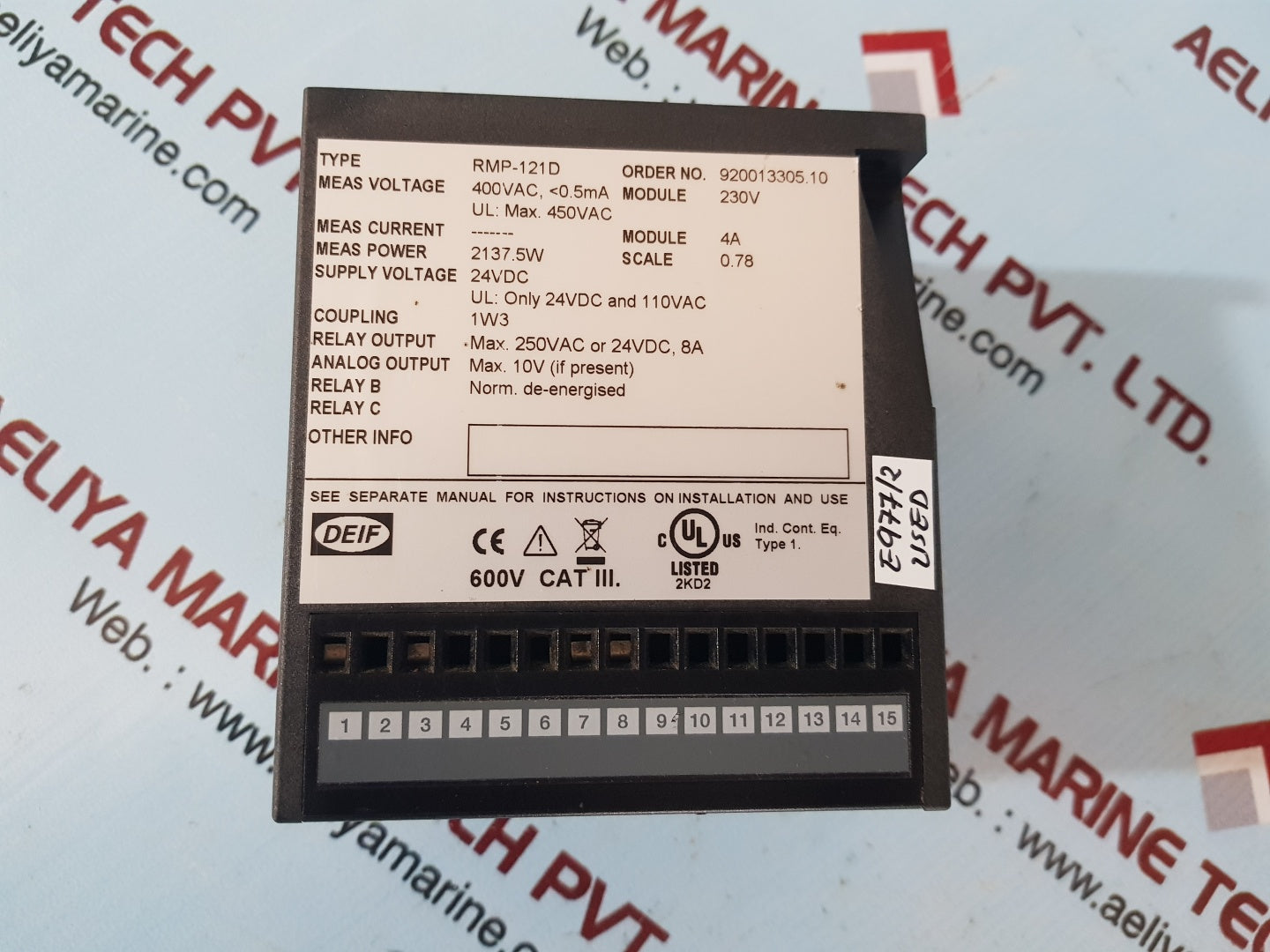 Deif rmp-121d reverse power relay 400v