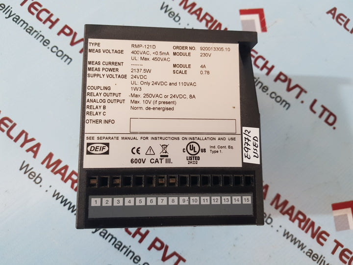 Deif rmp-121d reverse power relay 400v