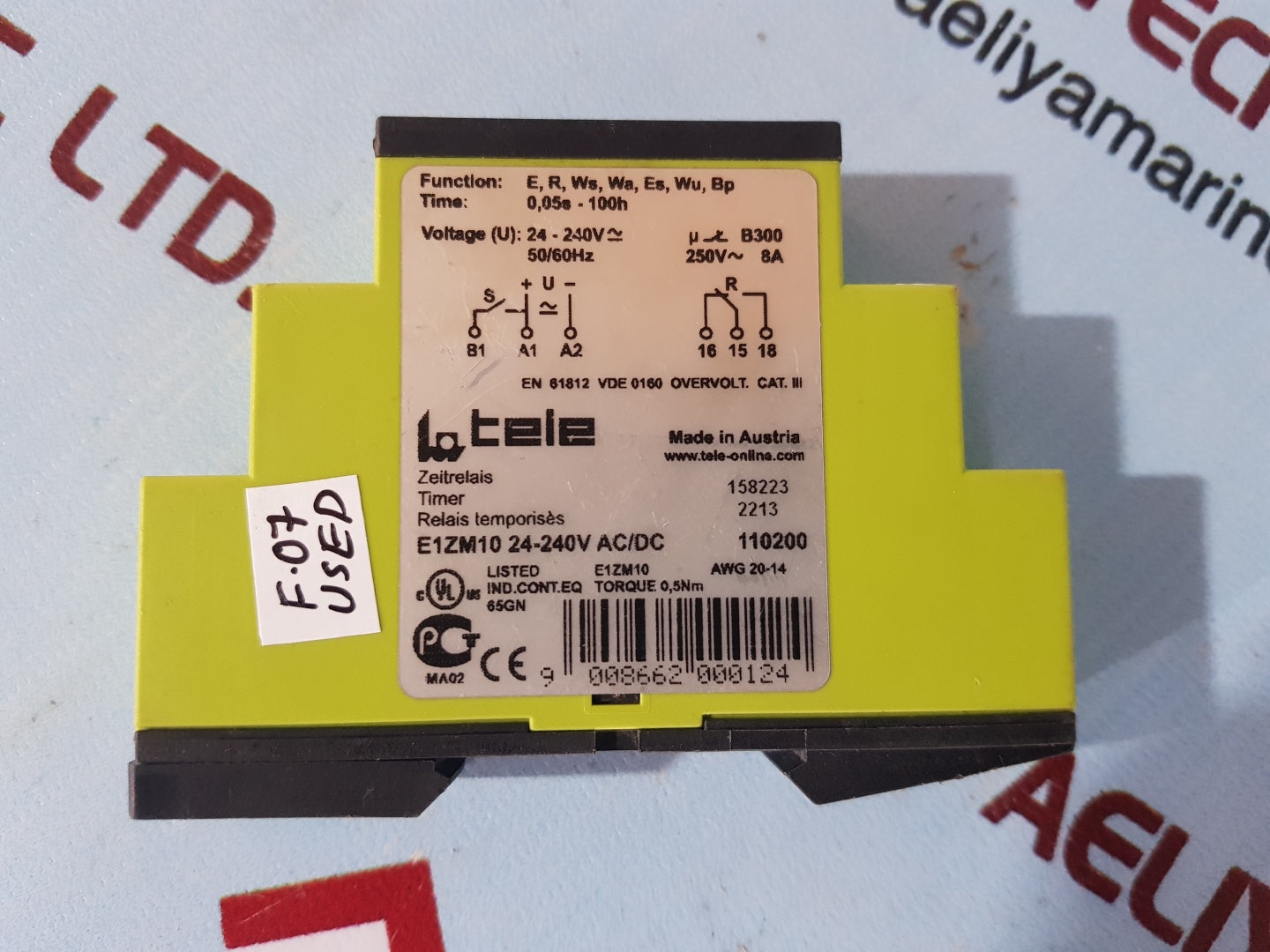 Tele e1zm10 24-240v ac/dc multi function timer relay