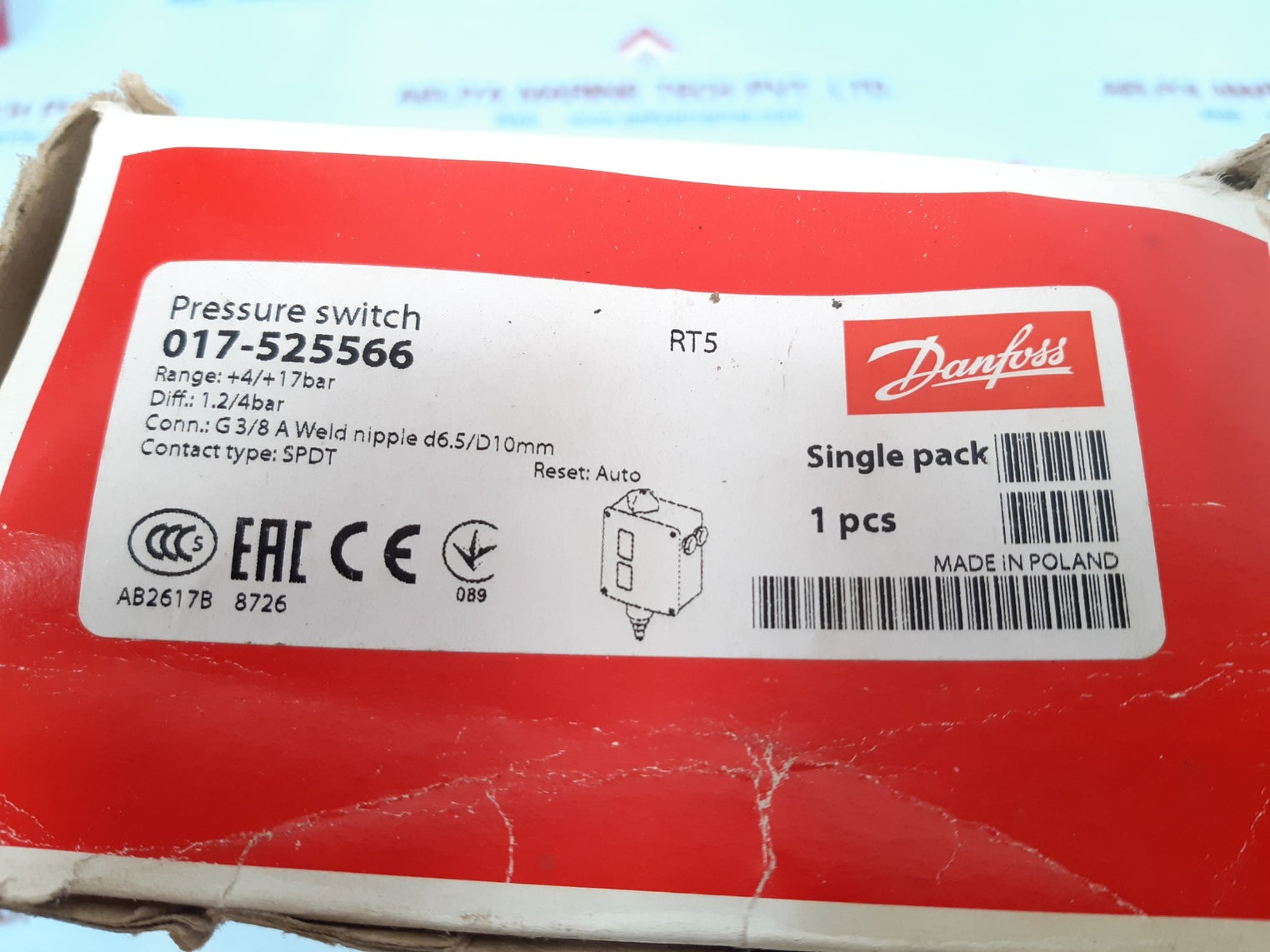 Danfoss 017-525566 pressure switch rt5