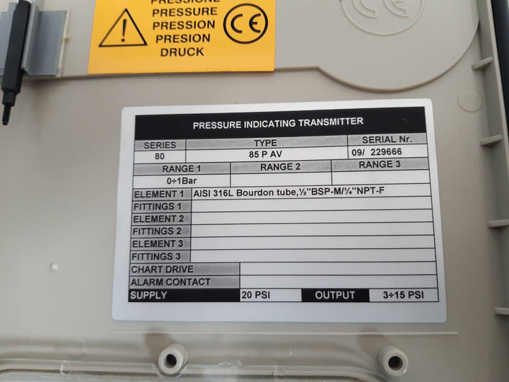 Omc 85 p av series 80 pressure indicating transmitter