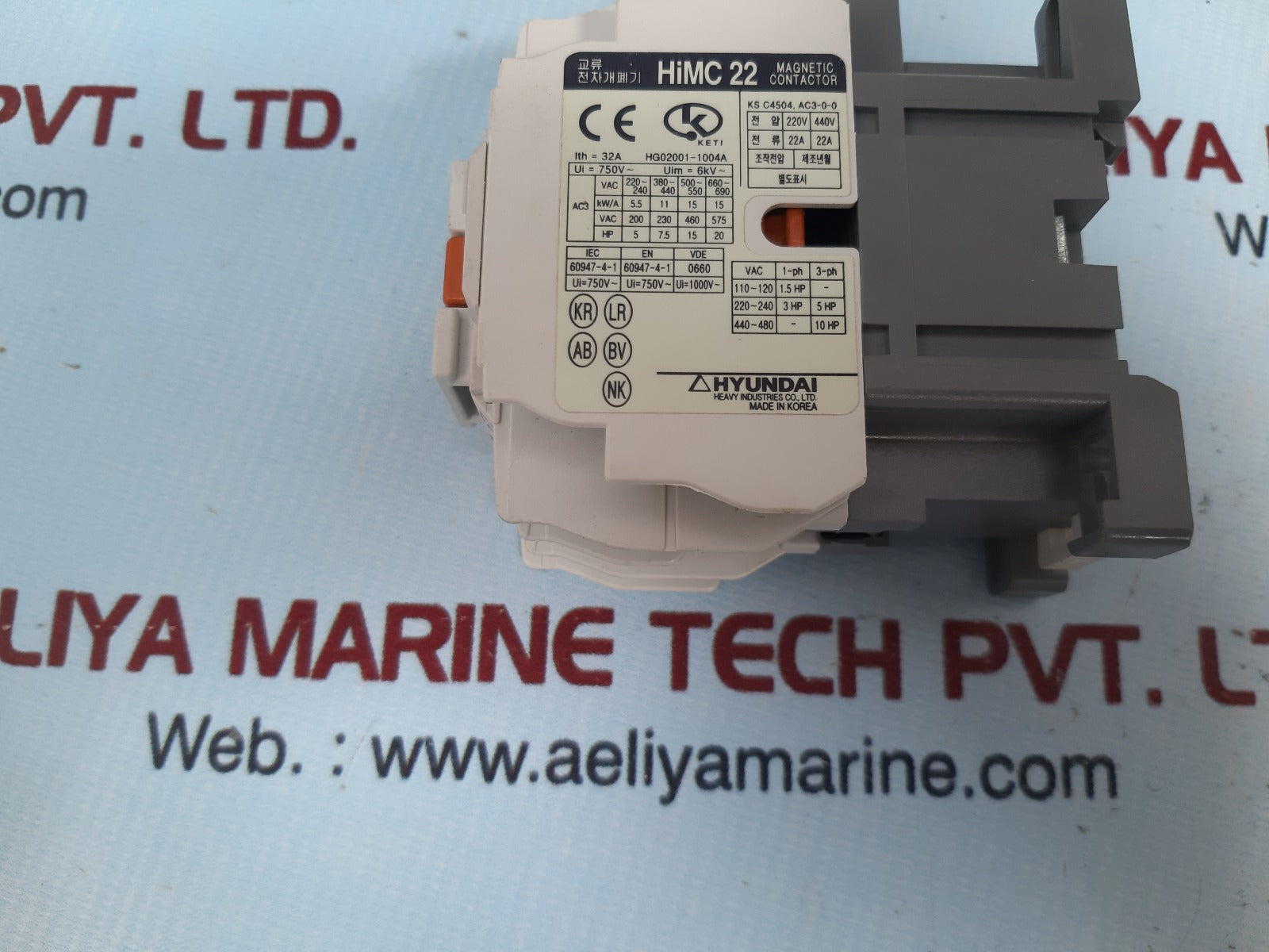 Hyundai Himc 22 400-440V 50/60Hz Definite Magnetic Contactor Ks C4504.Ac3-0-0