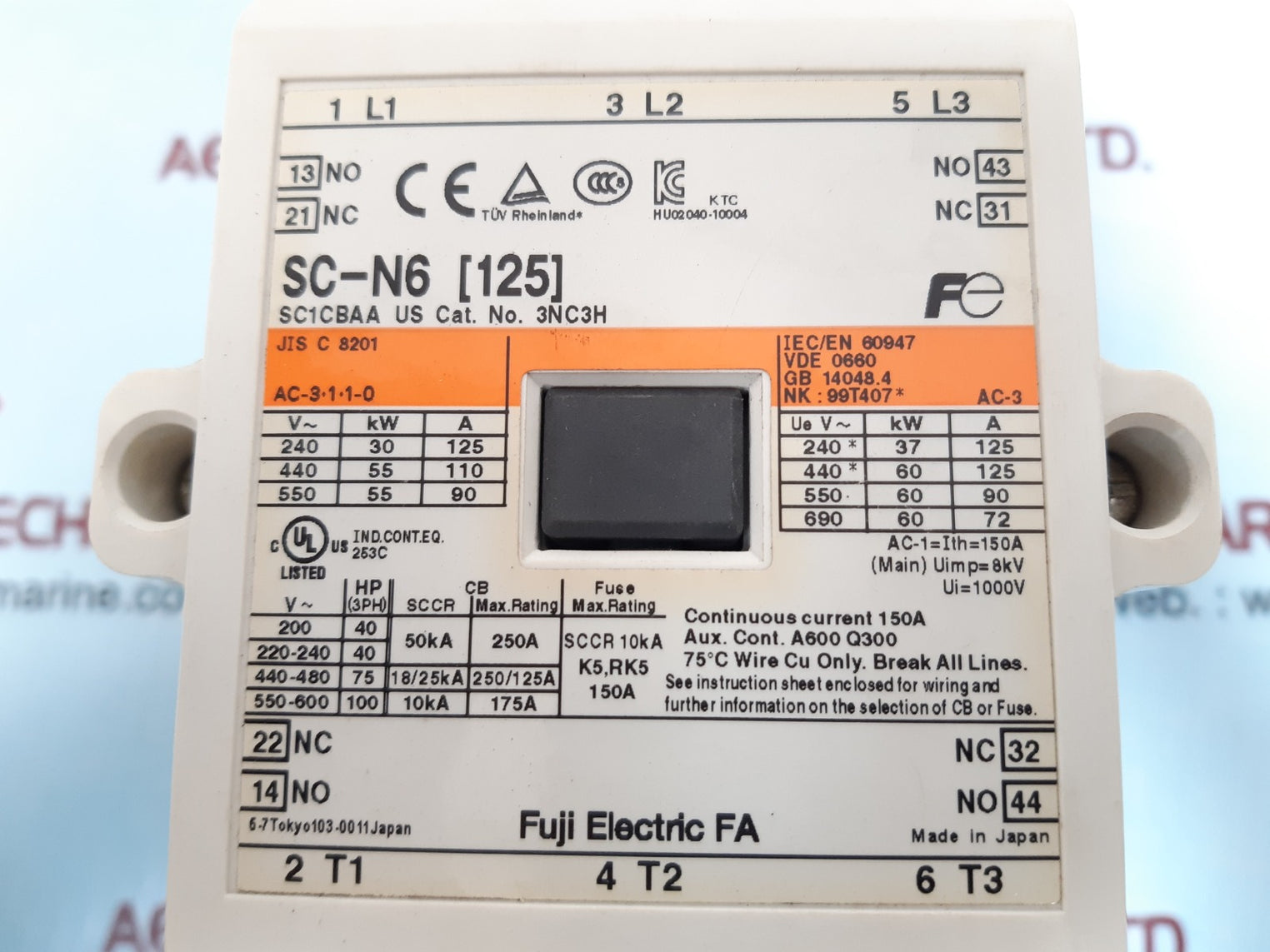 Fuji electric sc-n6 [125] magnetic contactor