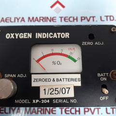 Zeroed & batteries xp-204 oxygen indicator