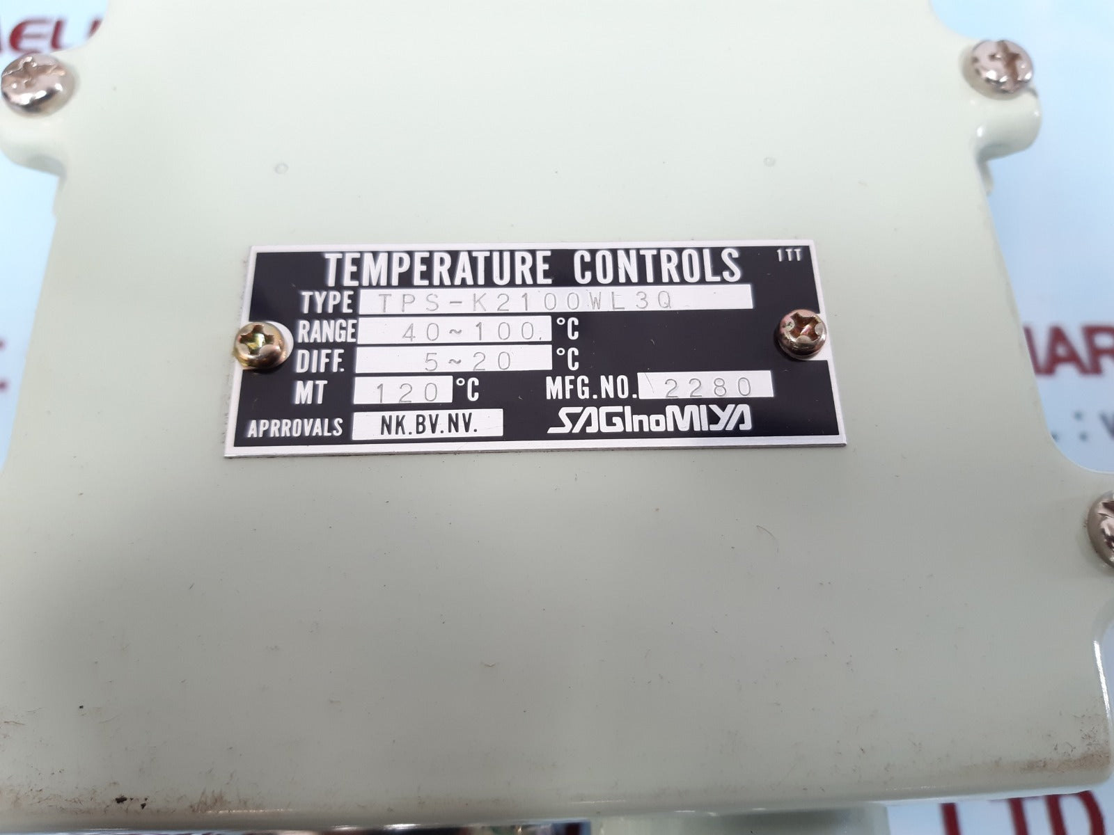 Saginomiya tps-k2100wl3q temperature controls