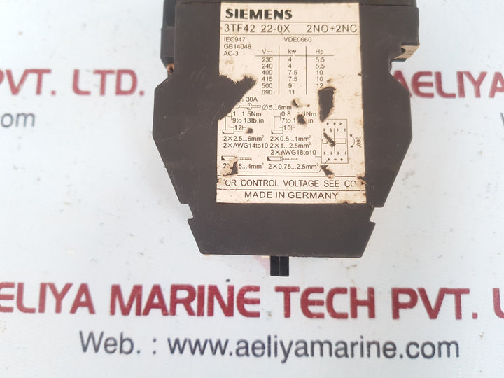 Siemens 3tf42 22-0x contactor