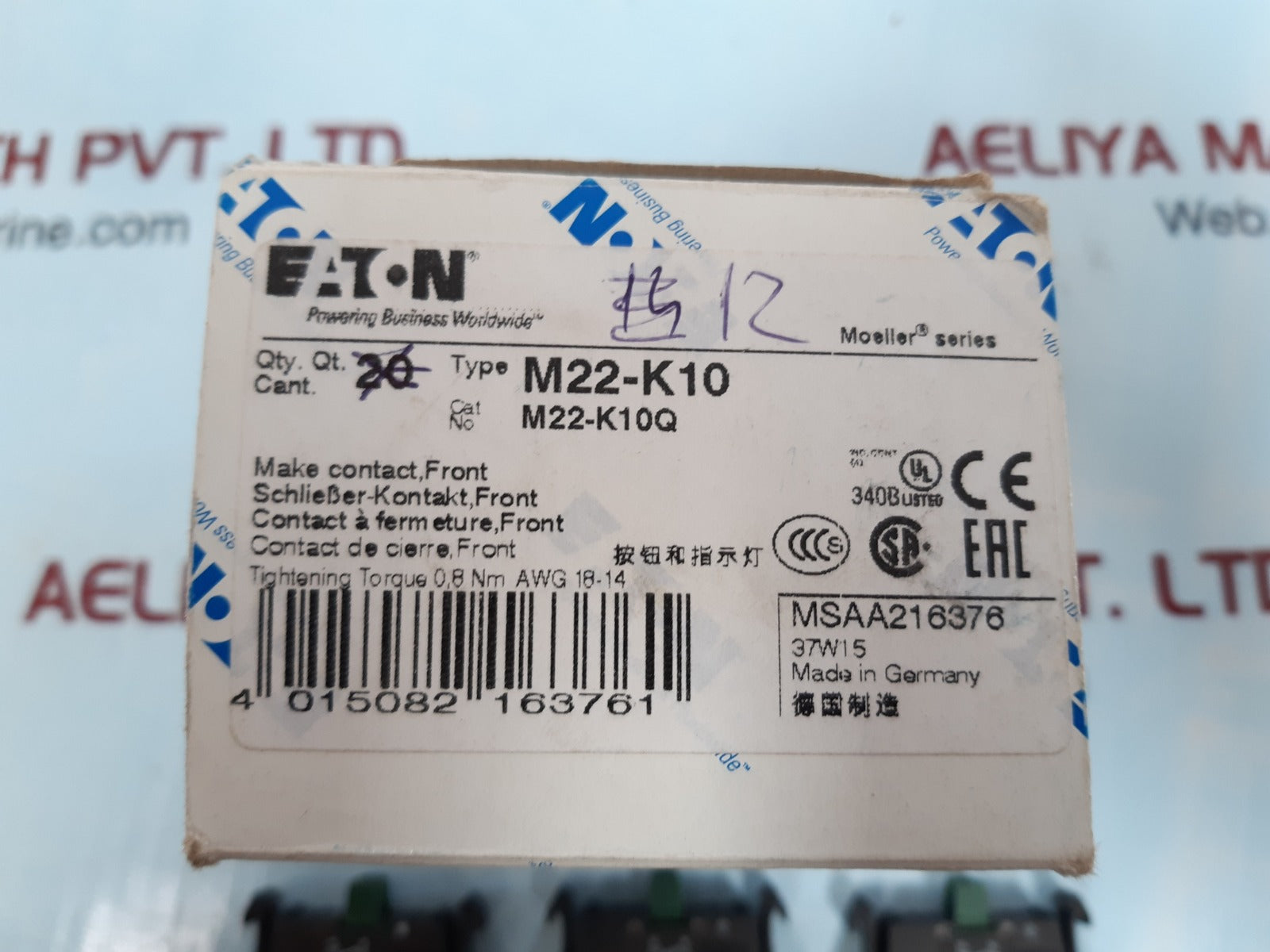 Set of 9x Eaton m22-k10 contact block 
